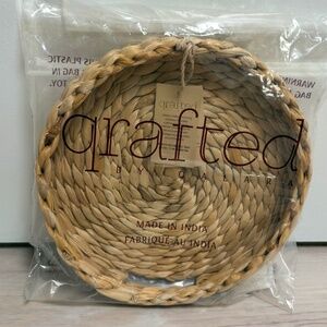 Qrafted by Qalara woven decorative tray
